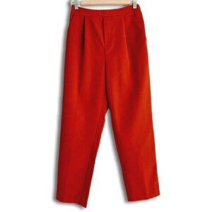 FOREVER  21 High Rise Crop Pleated Front Pull-on Dress Pants Brick Red Sz M
